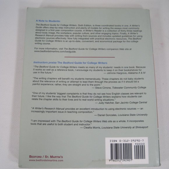 The Bedford Guide for College Writers 6th Edition - Picture 3 of 4
